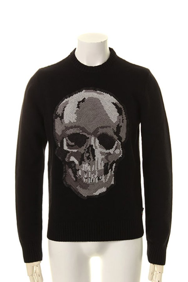 画像1: 【周年記念 24%OFF ｜184,800円→140,448円】 PHILIPP PLEIN HOMME フィリッププレインオム Pullover Round Neck LS"Car"{A17C MKO0202 PKN002N-AGA} (1)