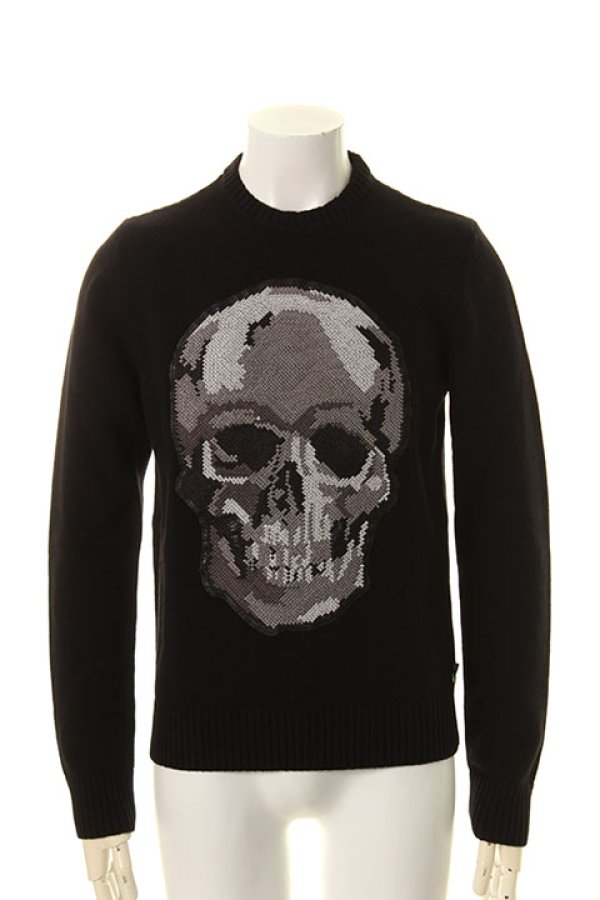 画像1: PHILIPP PLEIN HOMME フィリッププレインオム Pullover Round Neck LS"Car"{A17C MKO0202 PKN002N-AGA} (1)