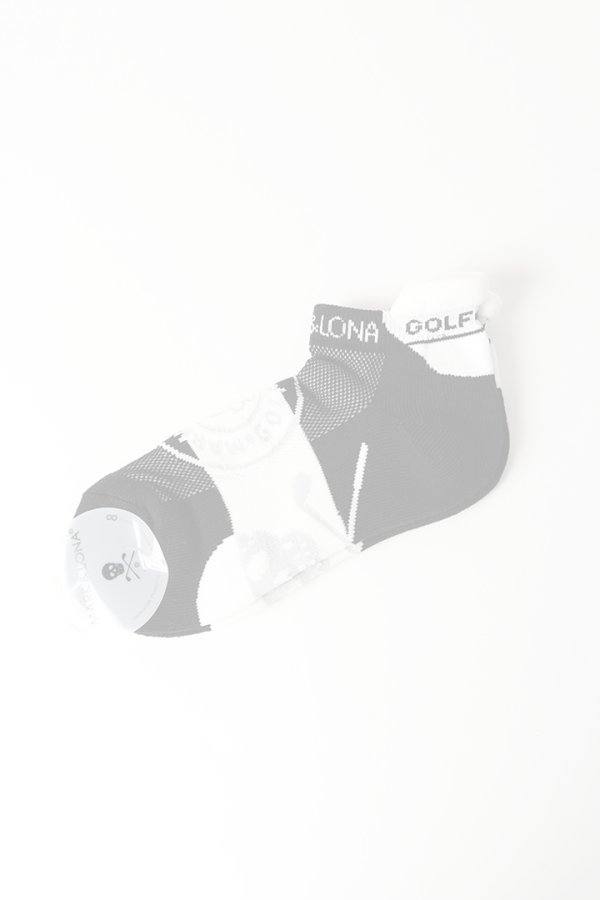 画像1:  {SOLD} MARK & LONA マークアンドロナ Mirror Skull Ankle Socks | WOMEN{-BEA} (1)