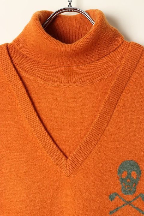 画像2: 【 40%OFF セール68,200円→40,920円】 MARK & LONA マークアンドロナ Sedecim Cashmere Layerd Neck Sweater | MEN{-BBA} (2)