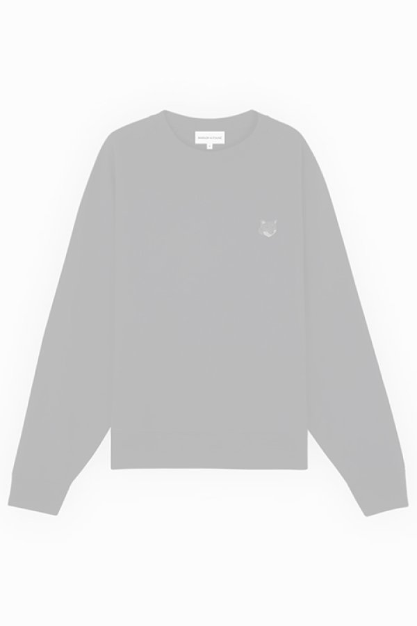 画像1:   MAISON KITSUNE メゾンキツネ ボールド フォックスヘッド パッチ オーバーサイズ スウェットシャツ {-BDA}  :MM00304KM0001P199  (1)