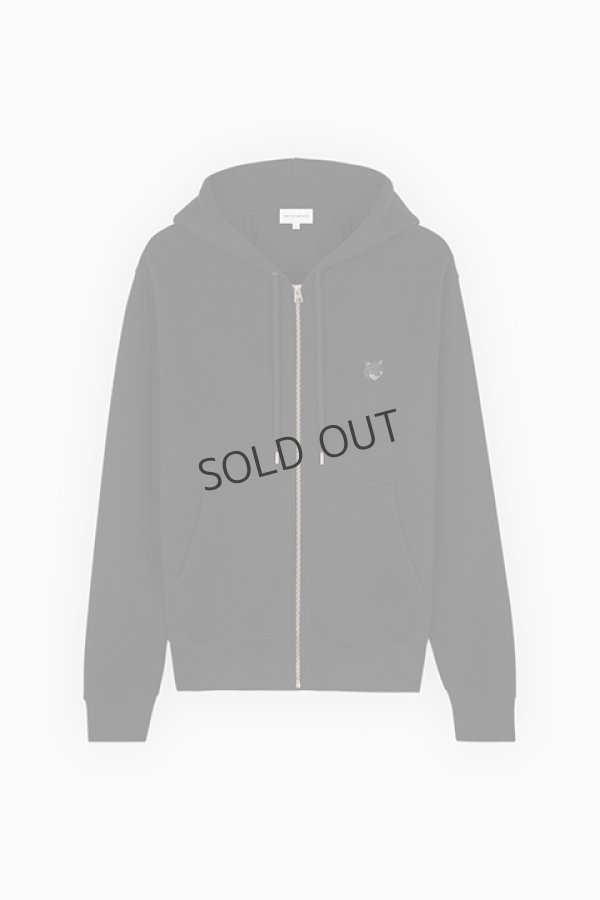 画像1: MAISON KITSUNE メゾンキツネ ボールド フォックスヘッド パッチ コンフォート ジップ パーカー{-BDA} (1)