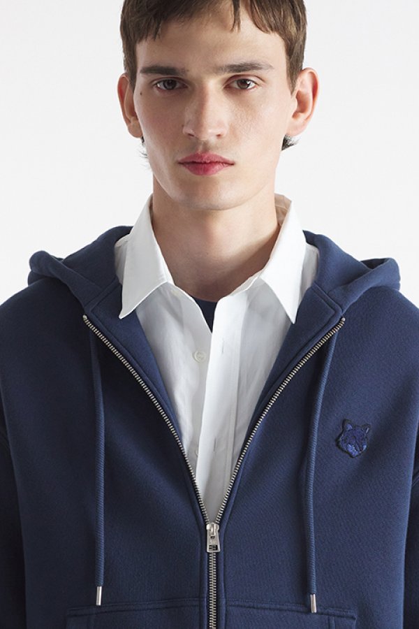 画像5: 【 30%OFF セール50,600円→35,420円】 MAISON KITSUNE メゾンキツネ ボールド フォックスヘッド パッチ コンフォート ジップ パーカー{-BDA} (5)
