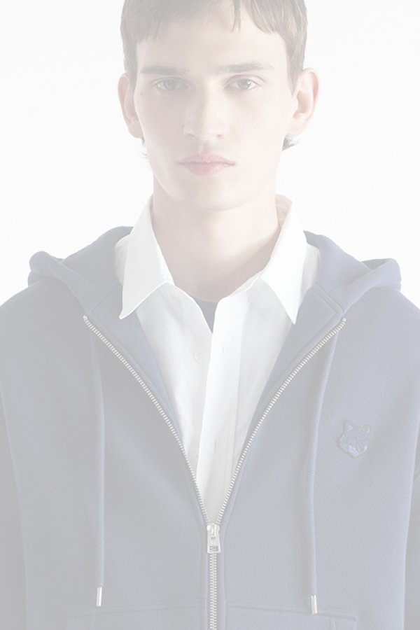 画像5:   MAISON KITSUNE メゾンキツネ ボールド フォックスヘッド パッチ コンフォート ジップ パーカー {-BDA}  :MM00714KM0307P476  (5)