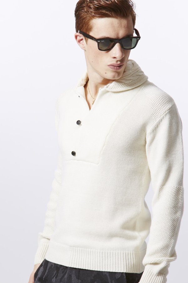 画像4: 【 30%OFF セール35,200円→24,640円】 AKM エイケイエム WOOL/COTTON BLAST Modern's cable shawl{MM032-CNW004-10-AEA} (4)