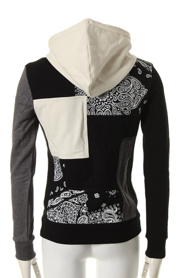 画像2: 【 40%OFF セール50,600円→30,360円】 1piu1uguale3 ウノピゥウノウグァーレトレ PLAIN BANDANA URAKE PATCH-WORK ZIP PARKA{MRB051-COT151-94-AFS} (2)