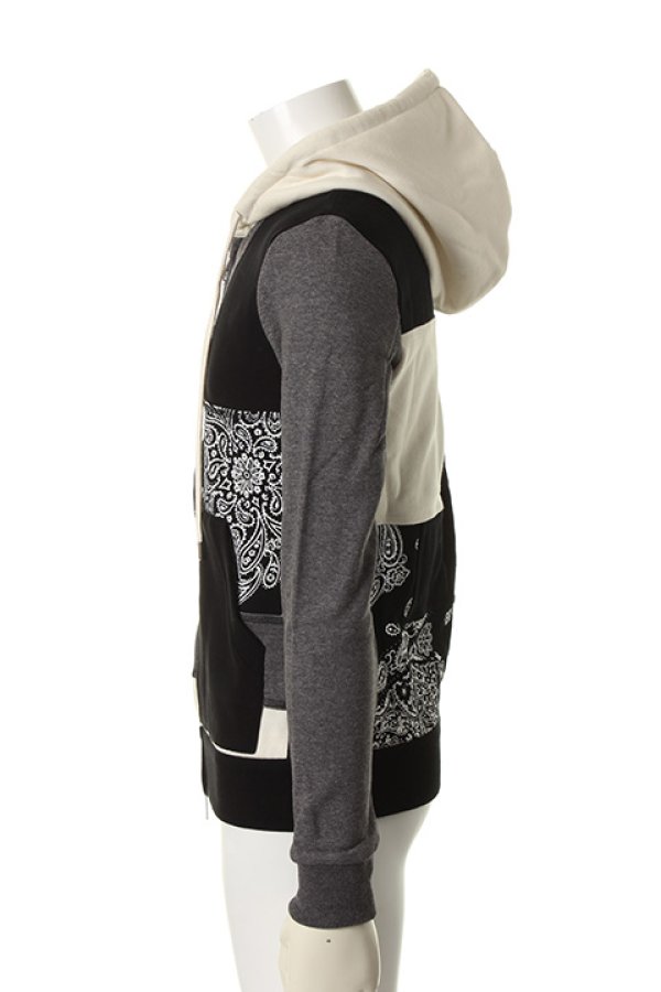 画像3: 【 40%OFF セール50,600円→30,360円】 1piu1uguale3 ウノピゥウノウグァーレトレ PLAIN BANDANA URAKE PATCH-WORK ZIP PARKA{MRB051-COT151-94-AFS} (3)