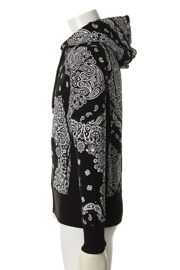 画像3: 【 40%OFF セール57,200円→34,320円】 1piu1uguale3 ウノピゥウノウグァーレトレ BLACK BANDANA PATCH SWEAT PARKA{MRB137-CTN018-99-AFS} (3)