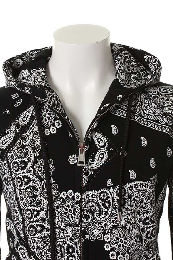 画像5: 【 40%OFF セール57,200円→34,320円】 1piu1uguale3 ウノピゥウノウグァーレトレ BLACK BANDANA PATCH SWEAT PARKA{MRB137-CTN018-99-AFS} (5)