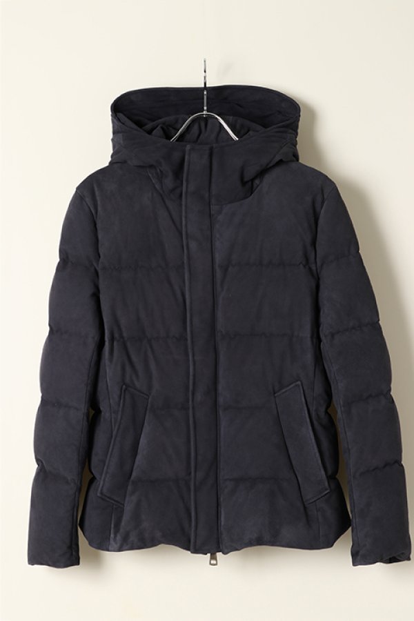 画像1: 【 30%OFF セール308,000円→215,600円】 1piu1uguale3 ウノピゥウノウグァーレトレ GOAT SUEDE HOODED DOWN{MRB253-GOT001-57-AGA} (1)