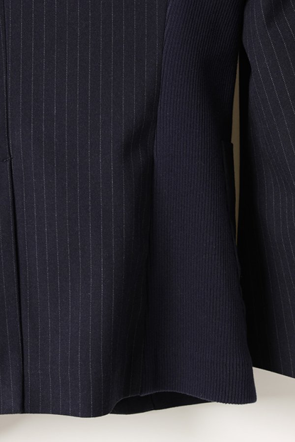 画像5: 【 30%OFF セール99,000円→69,300円】 1piu1uguale3 ウノピゥウノウグァーレトレ TR STRETCH/TR STRIPE RIB JACKET STRIPE BACK{MRB362-PRY042-57-AIS} (5)