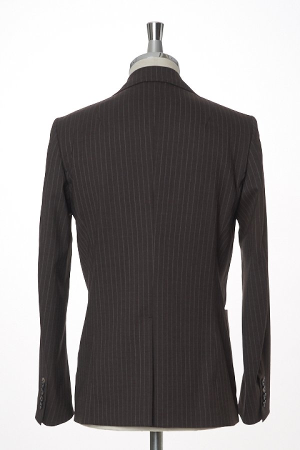 画像2: 【 30%OFF セール121,000円→84,700円】 1piu1uguale3 ウノピゥウノウグァーレトレ WASHABLE STRIPE WOOL DANDY JKT{MRB393-WOL094-75-AIA} (2)