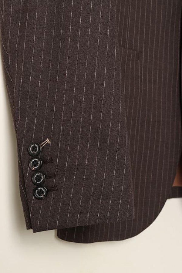 画像5: 【 30%OFF セール121,000円→84,700円】 1piu1uguale3 ウノピゥウノウグァーレトレ WASHABLE STRIPE WOOL DANDY JKT{MRB393-WOL094-75-AIA} (5)