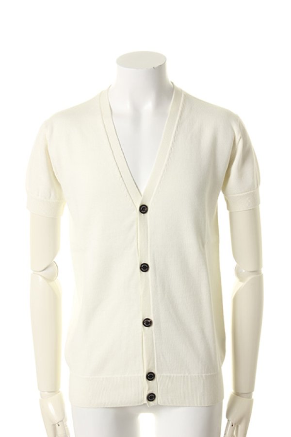 画像2: 【 40%OFF セール42,900円→25,740円】 1piu1uguale3 ウノピゥウノウグァーレトレ GIZA COTTON S/S V CARDIGAN{MRK044-COT135-10-AFS} (2)