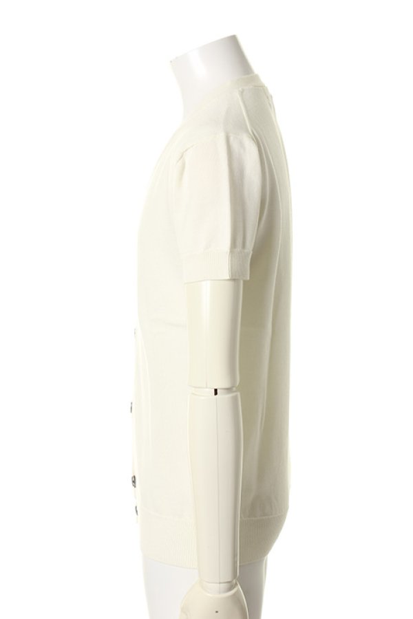 画像4: 【 40%OFF セール42,900円→25,740円】 1piu1uguale3 ウノピゥウノウグァーレトレ GIZA COTTON S/S V CARDIGAN{MRK044-COT135-10-AFS} (4)