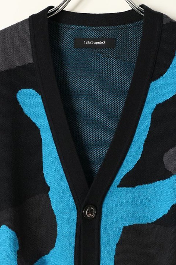 画像2: 【 40%OFF セール46,200円→27,720円】 1piu1uguale3 ウノピゥウノウグァーレトレ GIZA COTTON S/S BIG CAMO V CARDIGAN{MRK056-COT135-9653-AFS} (2)