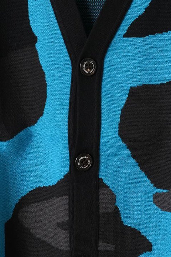 画像3: 【 40%OFF セール46,200円→27,720円】 1piu1uguale3 ウノピゥウノウグァーレトレ GIZA COTTON S/S BIG CAMO V CARDIGAN{MRK056-COT135-9653-AFS} (3)