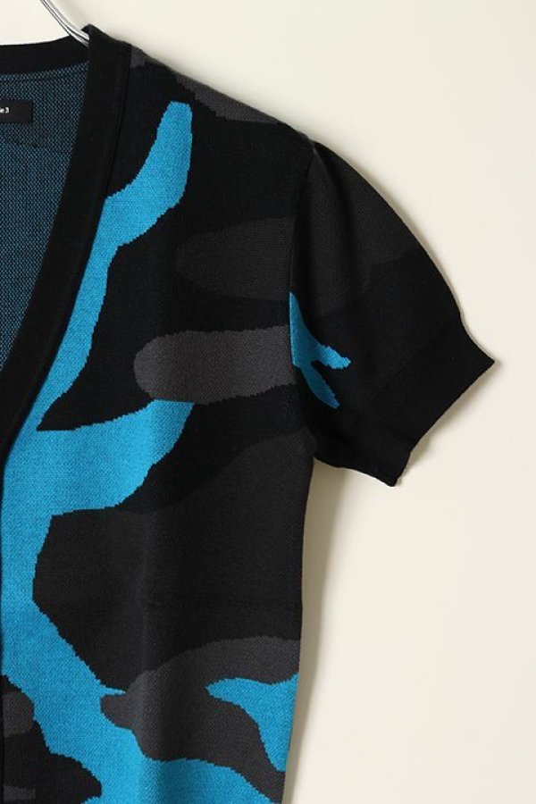 画像4: 【 40%OFF セール46,200円→27,720円】 1piu1uguale3 ウノピゥウノウグァーレトレ GIZA COTTON S/S BIG CAMO V CARDIGAN{MRK056-COT135-9653-AFS} (4)