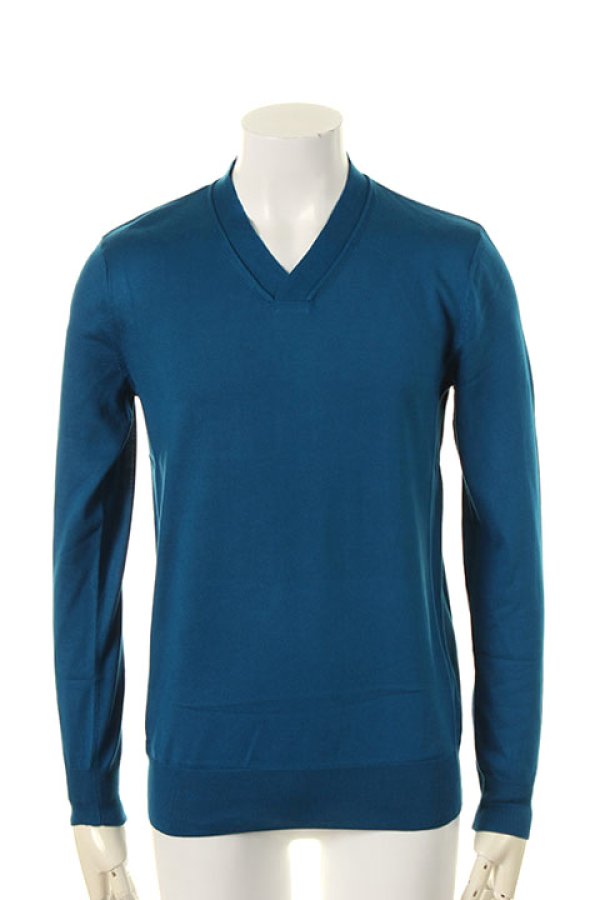 画像1: 【 40%OFF セール44,000円→26,400円】 1piu1uguale3 ウノピゥウノウグァーレトレ KOHARU(SILK) L/S V-NECK{MRK104-SLK005-53-AGS} (1)