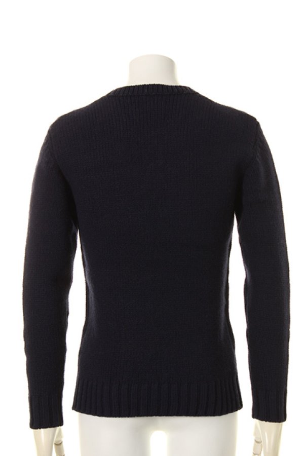 画像2: 【 40%OFF セール55,000円→33,000円】 1piu1uguale3 ウノピゥウノウグァーレトレ STRETCH WOOL 3 GAGE CABLE CREW{MRK117-WNY022-57-AGA} (2)