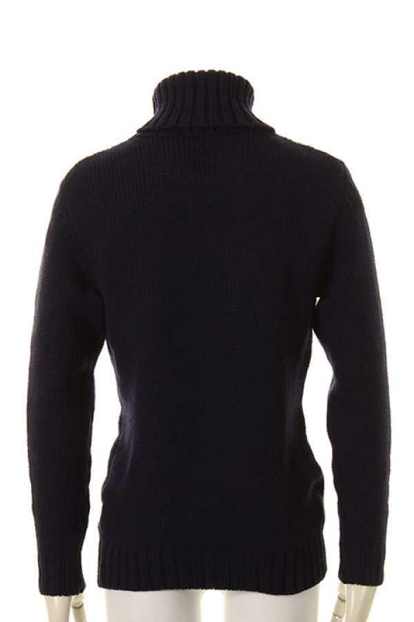 画像2: 【 40%OFF セール60,500円→36,300円】 1piu1uguale3 ウノピゥウノウグァーレトレ STRETCH WOOL 3 GAGE CABLE TURTLE{MRK118-WNY022-57-AGA} (2)