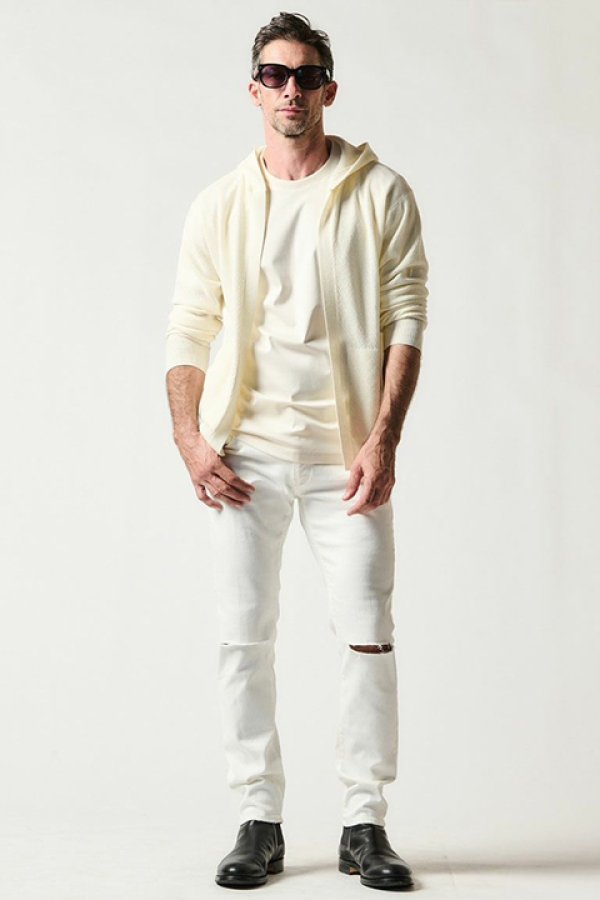 画像2: 【 30%OFF セール60,500円→42,350円】 1piu1uguale3 ウノピゥウノウグァーレトレ YURUFUWA HOODED CARDIGAN{-BDS} (2)