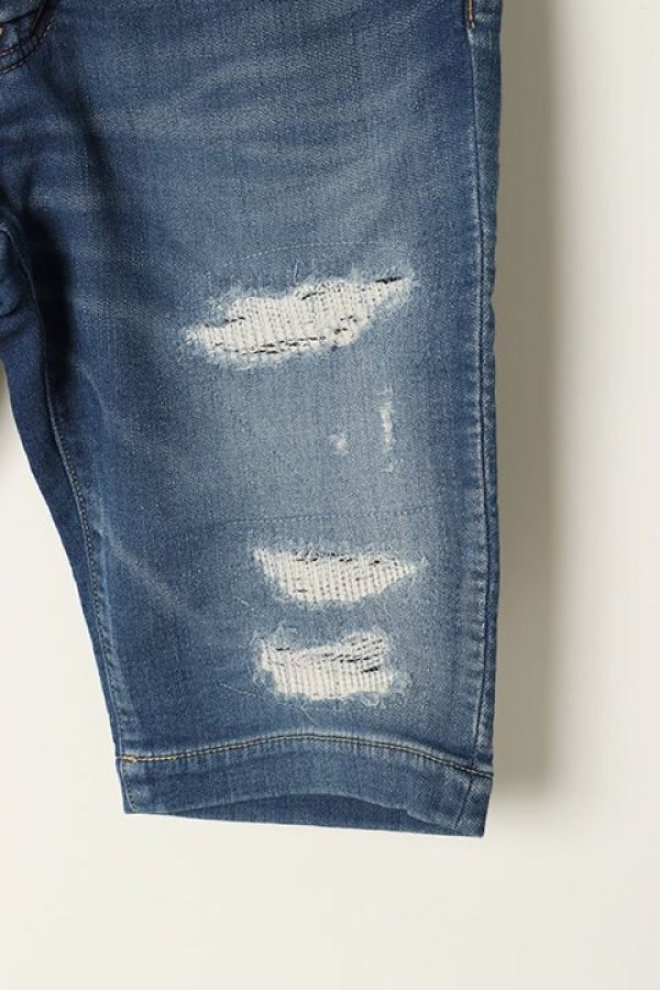 画像3: 【 40%OFF セール41,800円→25,080円】 1piu1uguale3 ウノピゥウノウグァーレトレ SWEAT DENIM CRASH TIGHT SLIM SHORTS{MRP113-CTN028-52-AFS} (3)