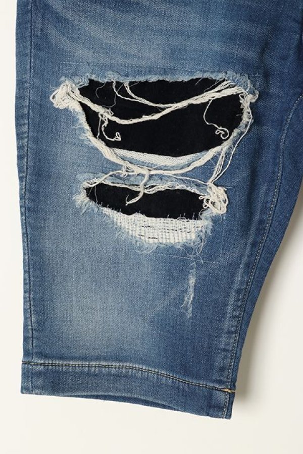 画像4: 【 40%OFF セール41,800円→25,080円】 1piu1uguale3 ウノピゥウノウグァーレトレ SWEAT DENIM CRASH TIGHT SLIM SHORTS{MRP113-CTN028-52-AFS} (4)
