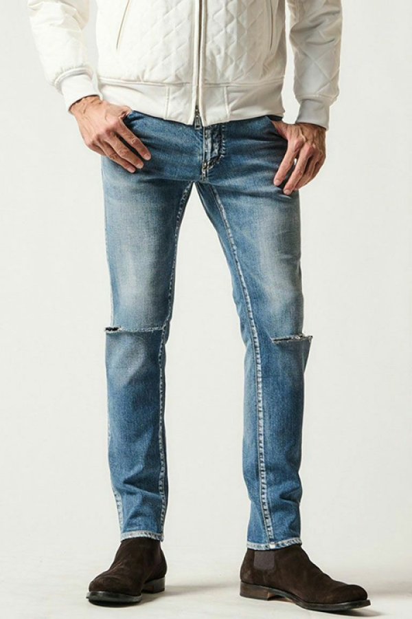 画像2: 【 30%OFF セール88,000円→61,600円】 1piu1uguale3 ウノピゥウノウグァーレトレ 9 TAPERED DAMAGED{MRP610-CTR021-DN52-BDS} (2)