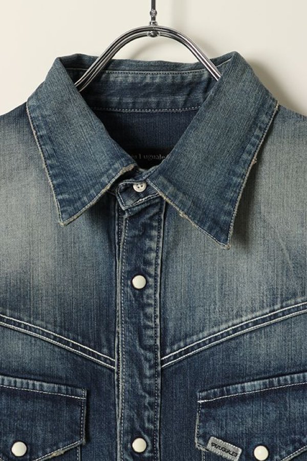 画像2: 【 30%OFF セール49,500円→34,650円】 1piu1uguale3 ウノピゥウノウグァーレトレ PROGRESSIVE DENIM 3/4 WESTERN{MRS090-CTU102-DN54-AGS} (2)