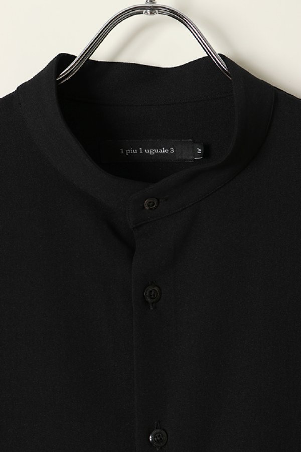 画像2: 【 30%OFF セール44,000円→30,800円】 1piu1uguale3 ウノピゥウノウグァーレトレ NO COLLAR SHIRT / SOFT SHARK 2WAY{MRS148-POE296-99-BBS} (2)