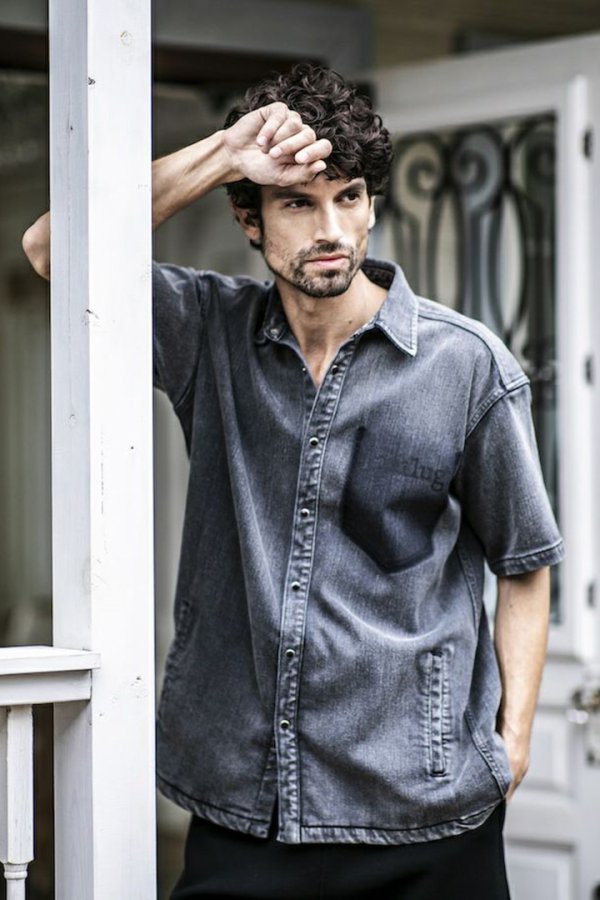 画像3: 【 20%OFF セール99,000円→79,200円】 1piu1uguale3 ウノピゥウノウグァーレトレ S/S DENIM BIG SHIRTS{MRS178-CTR025-DN94-BES} (3)