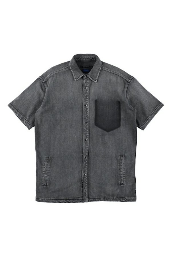 画像4: 【 20%OFF セール99,000円→79,200円】 1piu1uguale3 ウノピゥウノウグァーレトレ S/S DENIM BIG SHIRTS{MRS178-CTR025-DN94-BES} (4)