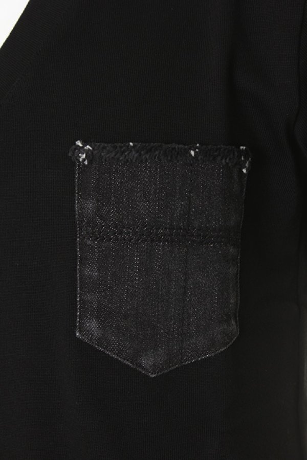 画像5: 【 40%OFF セール25,300円→15,180円】 1piu1uguale3 ウノピゥウノウグァーレトレ BIARRITZ JERSEY DENIM POCKET T{MRT113-COT179-99-AHS} (5)