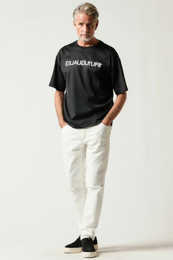 画像2: 【 30%OFF セール49,500円→34,650円】 1piu1uguale3 ウノピゥウノウグァーレトレ 113 MIRROR BIG TEE{-BDS} (2)