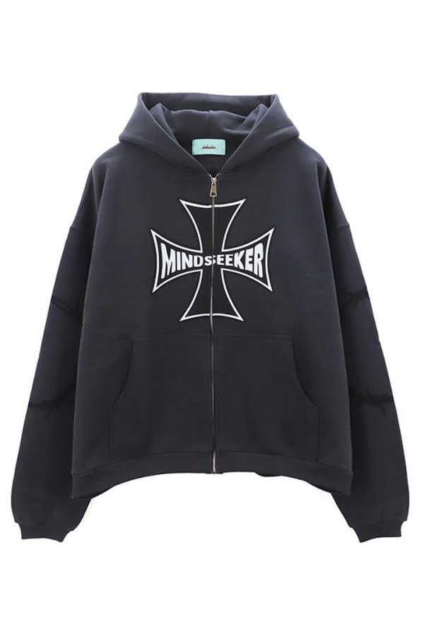 画像1: mindseeker マインドシーカー Cross Punk Zip Hoodie{-BFS} (1)