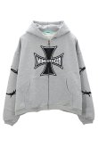 画像1: mindseeker マインドシーカー Cross Punk Zip Hoodie{-BFS} (1)