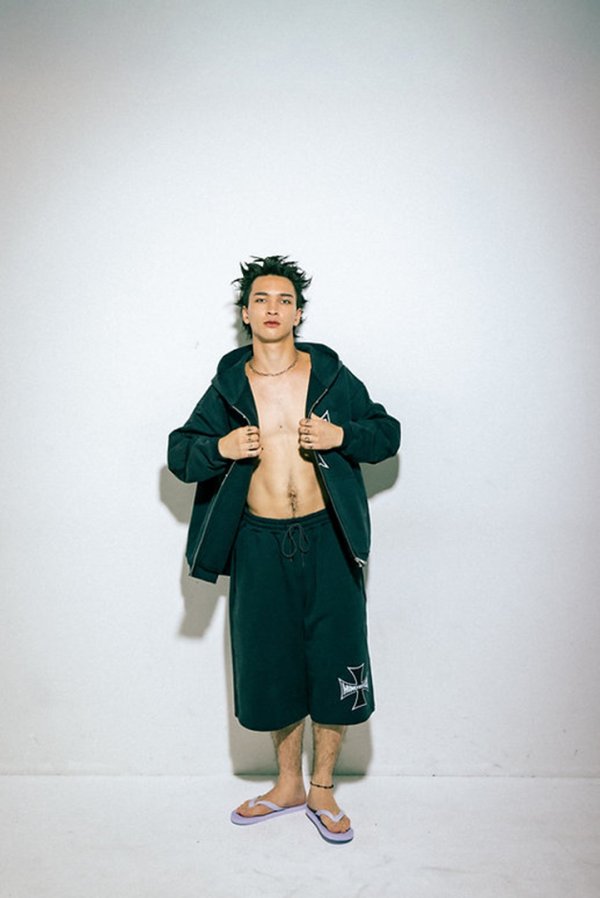 画像3: mindseeker マインドシーカー Cross Punk Sweat Shorts{-BFS} (3)