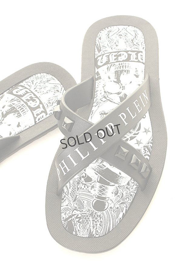 画像4: {SOLD}PHILIPP PLEIN HOMME フィリッププレインオム Sandals Flat "Bangor"{MSA0018-PXV025N-02K-AGS} (4)