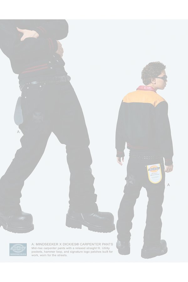 画像9:  {SOLD} mindseeker マインドシーカー MINDSEEKER × Dickies Iron Cross Patch Flare Pants {-BFS}  :MSD-261-001-BLK  (9)