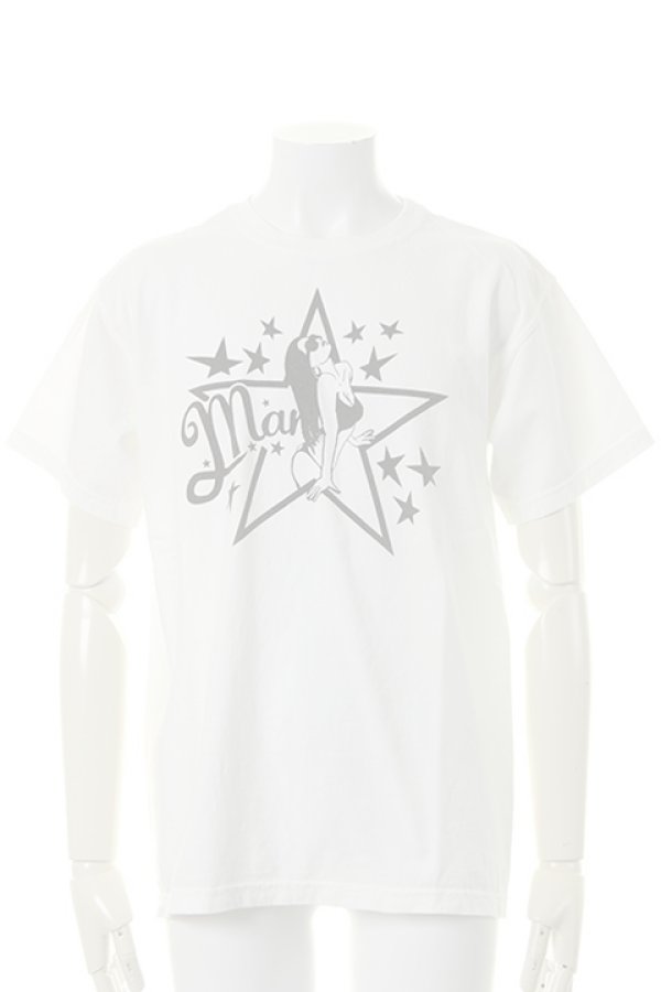 画像1:  {SOLD} Marbles マーブルズ PIGMENT DYED JERSEY T-SHIRT #GIRL STAR{MST-S18SP01-WHT-AHS} (1)