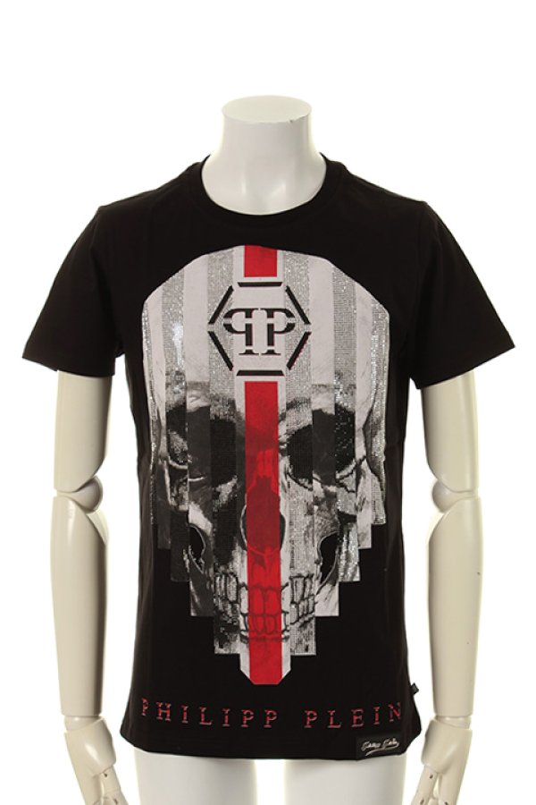 画像1: PHILIPP PLEIN HOMME フィリッププレインオム T-shirt Round Neck SS "My Plein"{-AGS} (1)