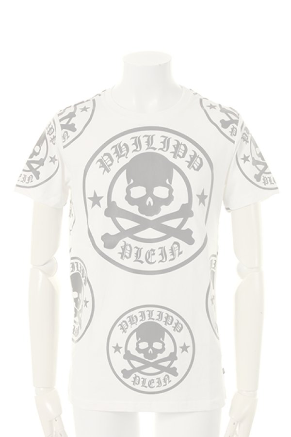 画像1:   PHILIPP PLEIN HOMME フィリッププレインオム T-shirt Round Neck SS "Plum"{-AGS} (1)