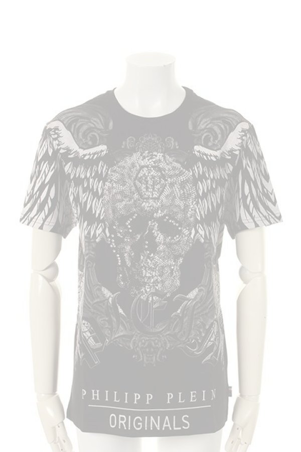 画像1:   PHILIPP PLEIN HOMME フィリッププレインオム T-shirt Round Neck SS "Laurel"{-AGS} (1)