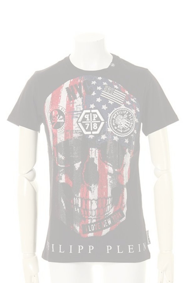 画像1:   PHILIPP PLEIN HOMME フィリッププレインオム T-Shirt Round Neck SS"dan"{-AGA} (1)