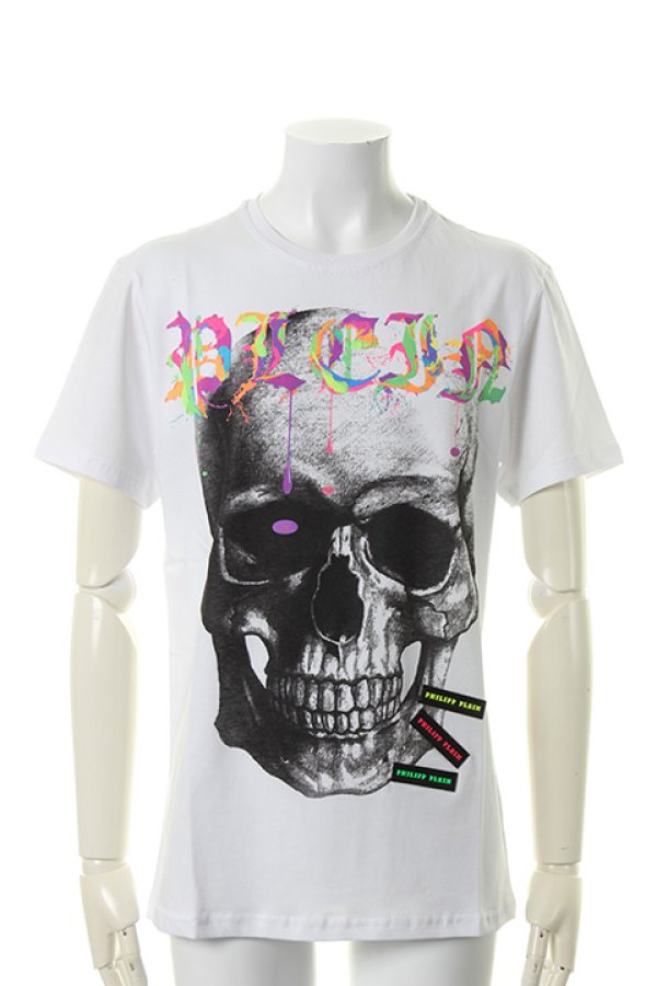 画像1: PHILIPP PLEIN HOMME フィリッププレインオム T-shirt Round Neck SS "Airplanes"{-AHS} (1)