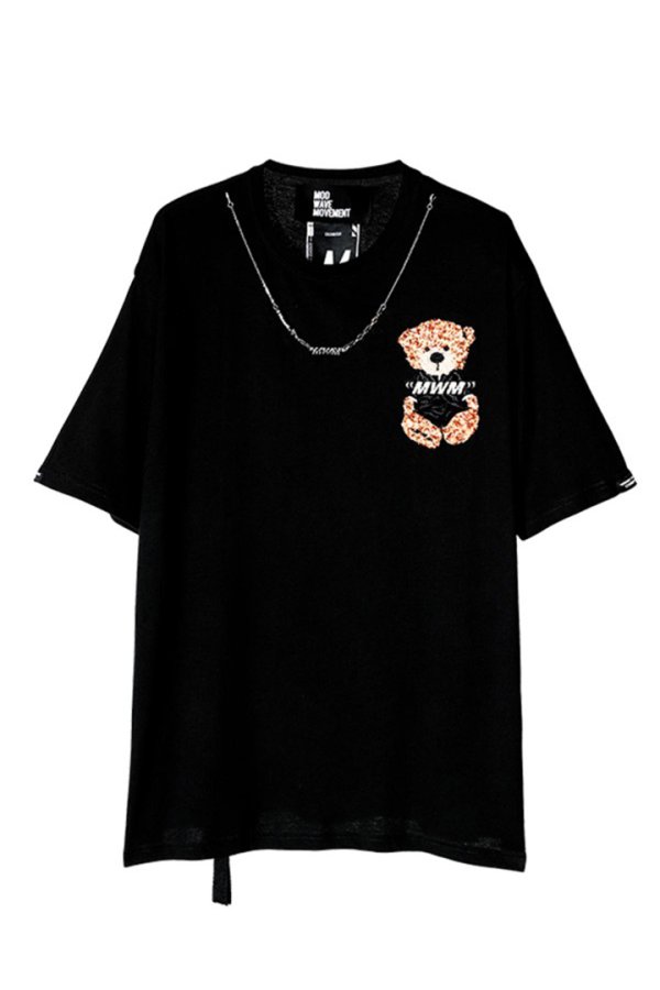 画像1: MOD WAVE MOVEMENT モッドウェイブムーブメント TEDDY T-SHIRT{VD062020297-BFS} (1)