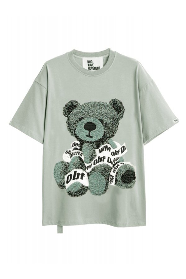 画像1: MOD WAVE MOVEMENT モッドウェイブムーブメント TEDDY T-SHIRT{-BFS} (1)