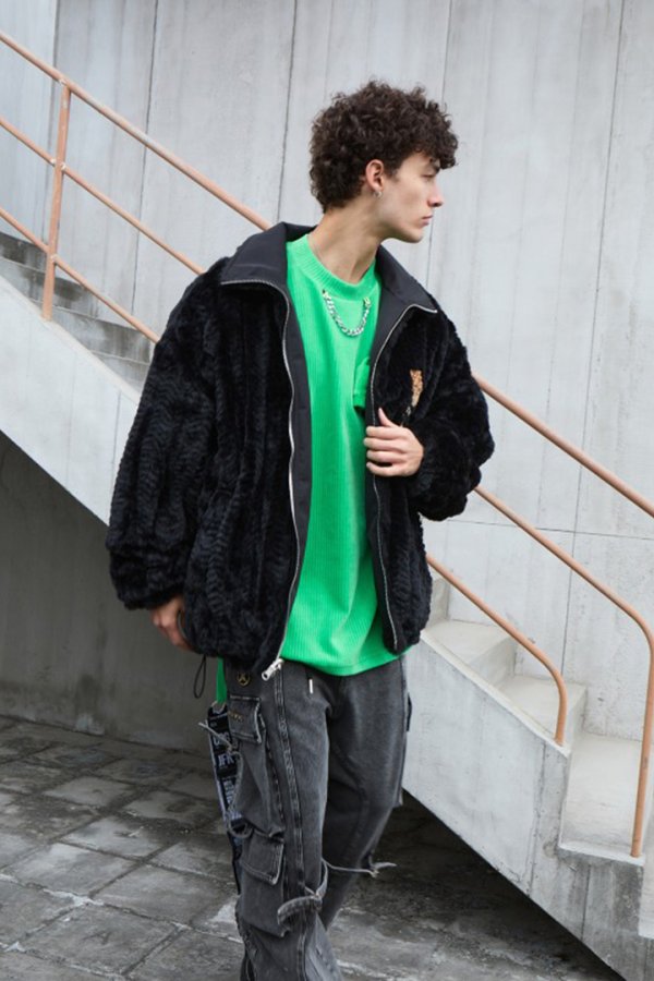 画像6: {お取り寄せ}MOD WAVE MOVEMENT モッドウェイブムーブメント REVERSIBLE TEDDY COAT{E-}{-BDA} (6)