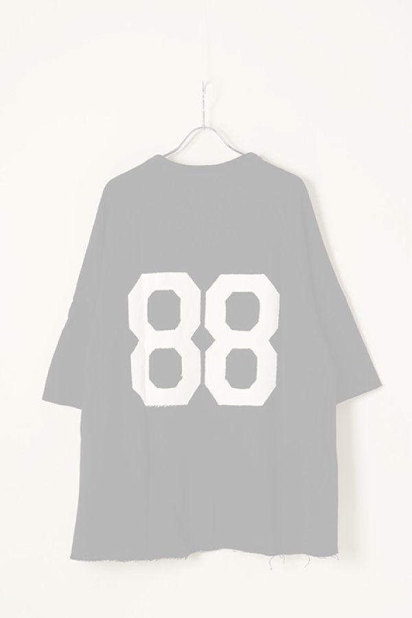 画像2:  {SOLD} SLAVE OF MAYO スレイブオブメイヨー numbering patchwork raglan sweat cut sew{-BBA}(sof) (2)